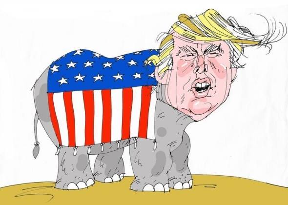 Американский слон замер в закавказской посудной лавке