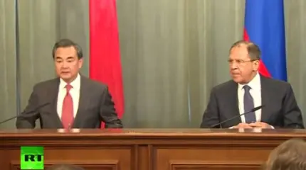Пресс-конференция глав Сергея Лаврвоа и Вана И Пресс-конференция глав Сергея Лаврвоа и Вана И