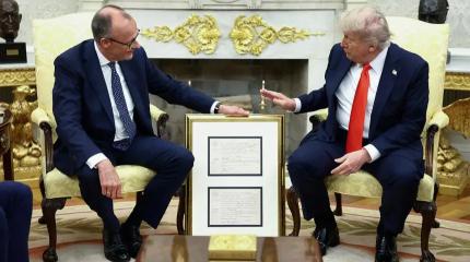 Обнаглевшая немецкая моська Мерц растявкалась на американского слона Трампа