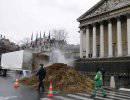Возле парламента Франции в знак протеста выгрузили 10 тонн навоза Возле парламента Франции в знак протеста выгрузили 10 тонн навоза