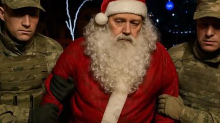 All You Need is Бандера: в Одессе бусифицировали Деда Мороза-битломана