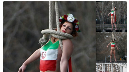 "Повешенная" Femen во Франции