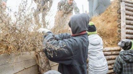 Отражать «российскую агрессию» бросили детей с лопатами Отражать «российскую агрессию» бросили детей с лопатами