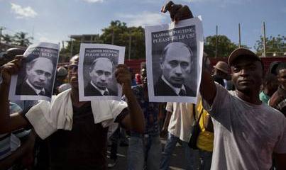 Гаитянские демонстранты попросили помощи у Путина Гаитянские демонстранты попросили помощи у Путина