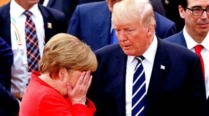 Международный скандал: Трамп со злости запустил в Меркель горсть конфет Международный скандал: Трамп со злости запустил в Меркель горсть конфет