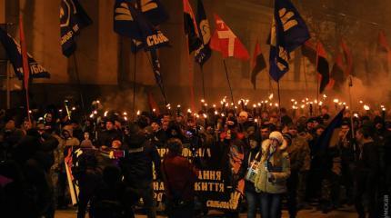 Факельное шествие в Одессе. Полиция активно поддерживала националистов