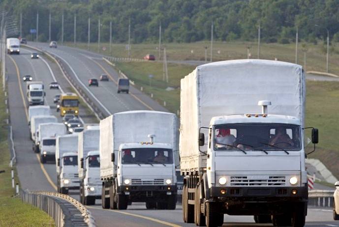 Все грузовики из состава российской гуманитарной колонны прибыли в Луганск
