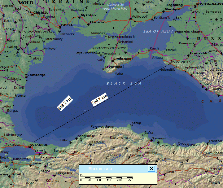 Черное море на карте россии