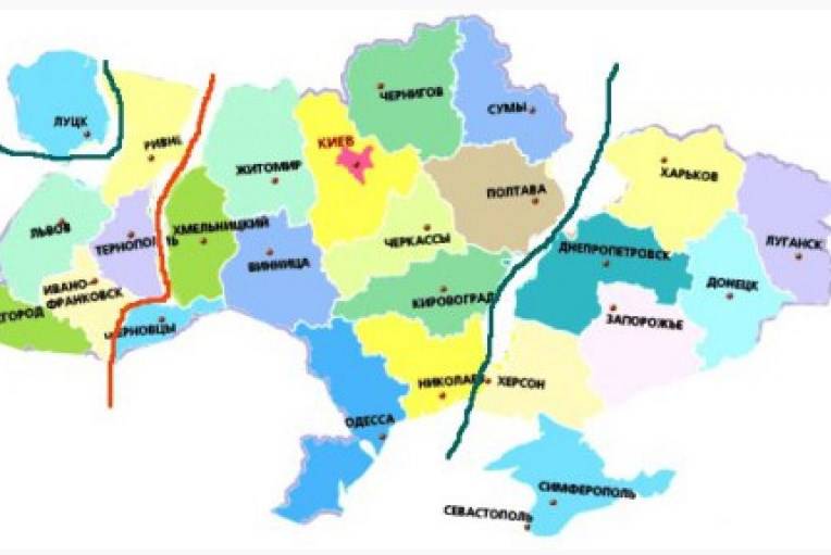 Украина 2026. Карта распада Украины. Украина распадется. Три части Украины. Украина распадется на 3 части.
