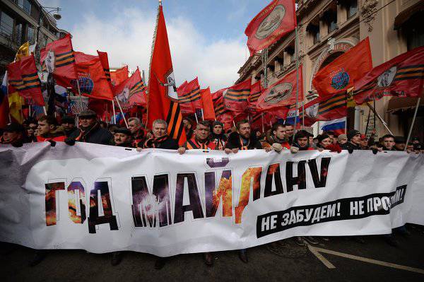 «Антимайдан» в центре Москвы собрал на шествие более 35 тысяч человек