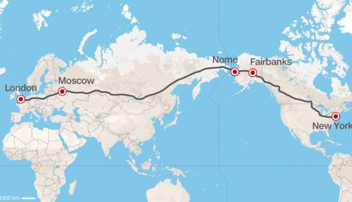 РЖД предлагает построить супермагистраль от Лондона до Нью-Йорка