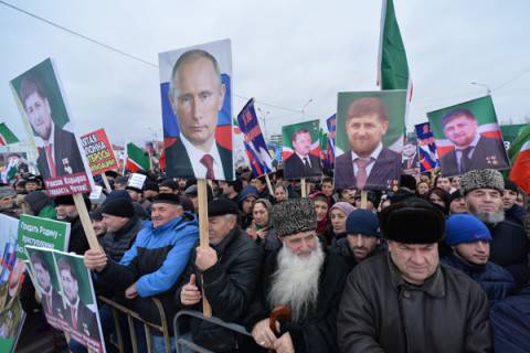 В Грозном прошёл митинг за политический курс Путина и Кадырова