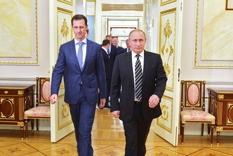 Асад поблагодарил Путина за реализацию мирного процесса в Сирии Асад поблагодарил Путина за реализацию мирного процесса в Сирии
