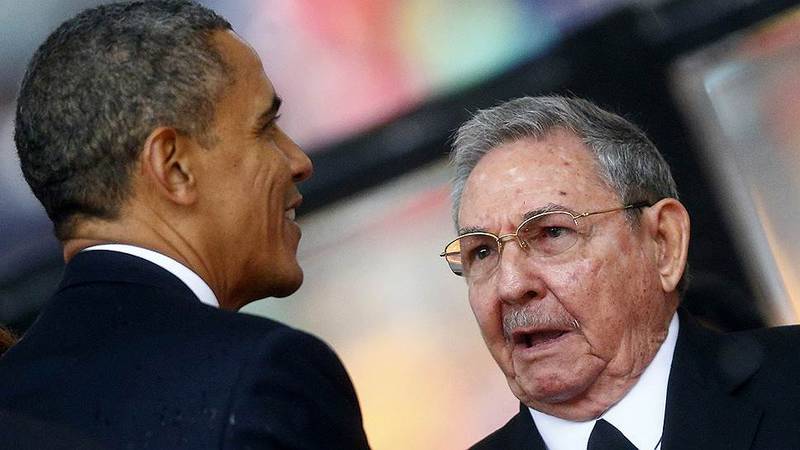 Проходит встреча Барака Обамы и Рауля Кастро