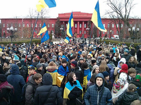 В Киеве студенты вышли на митинг
