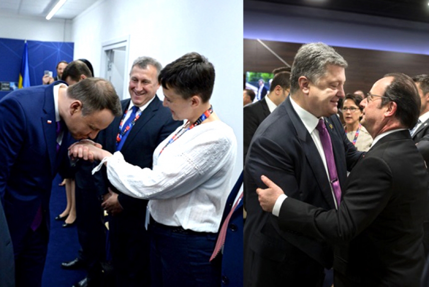 Как Савченко и Порошенко саммит НАТО облобызали: соцсети в шоке от фото