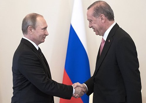 Владимир Путин встречается с Реджепом Тайипом Эрдоганом