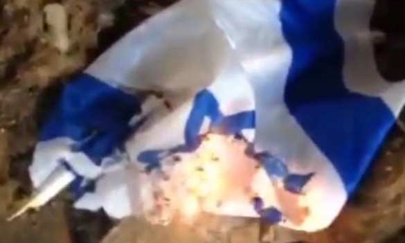 Национал-фашисты поднимают голову: в центре Киева сожгли флаг Израиля