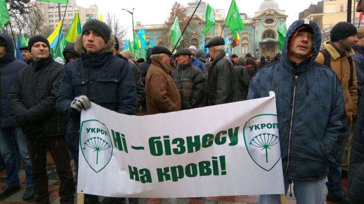 "Добровольный" митинг УКРОПа возле Верховной Рады