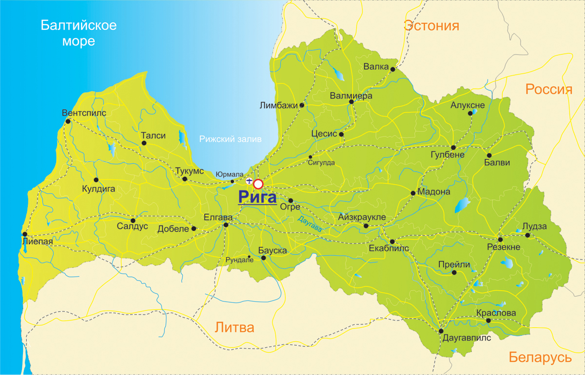 Карта латвия россия