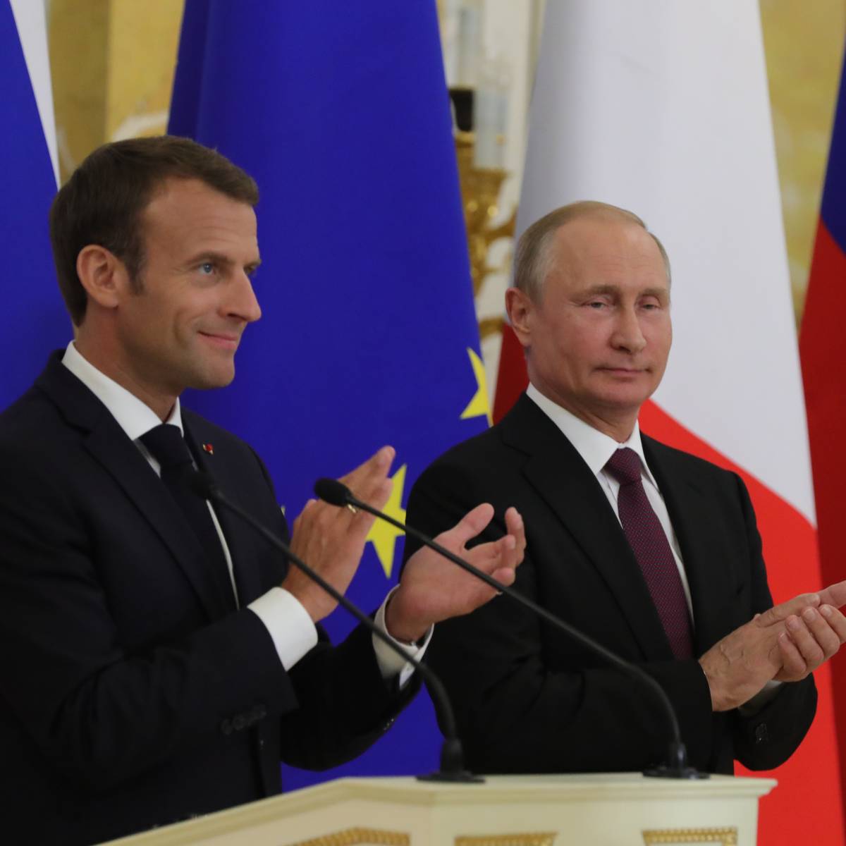 О чем говорили Путин и Макрон на встрече в Санкт-Петербурге