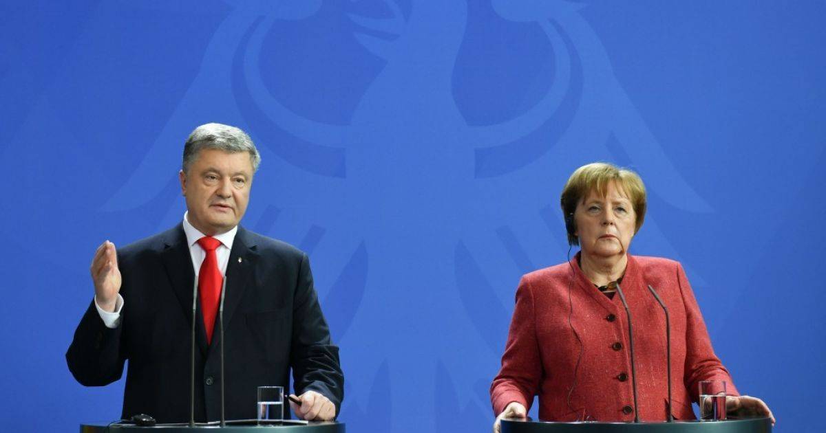 На встрече с Меркель у Порошенко спросили о ссоре с Зеленским