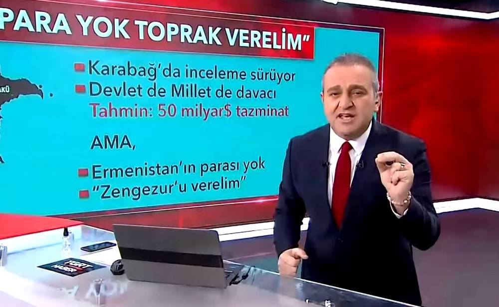 Турецкое ТВ – армянам: «Либо 50 млрд долларов, либо отдавайте земли Азербайджану»