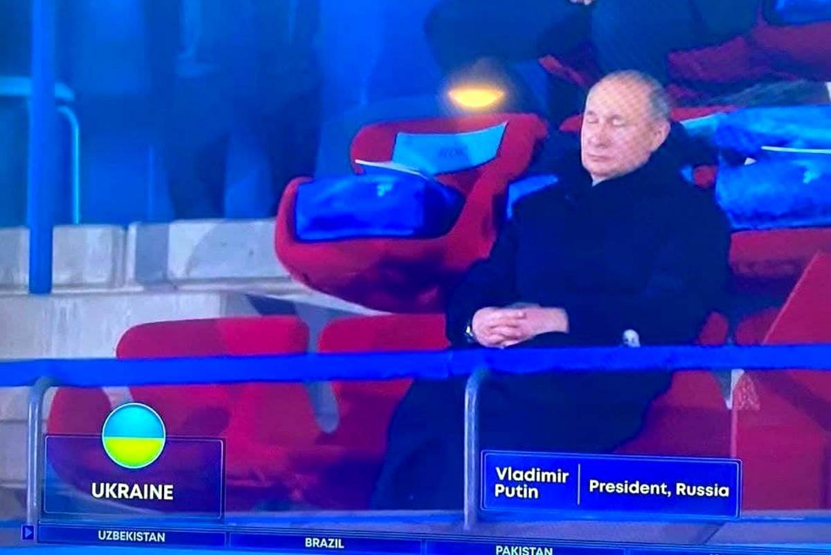 Американское ТВ показало задремавшего Путина во время выхода сборной Украины на Олимпиаде в Китае