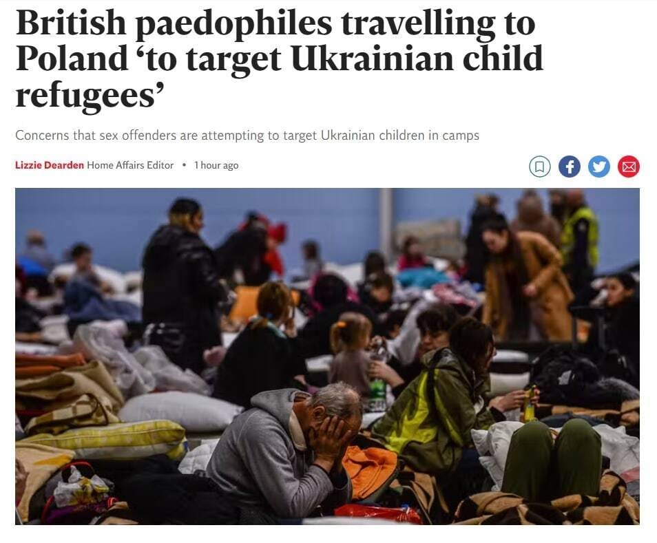 Британские педофилы охотятся на украинских детей-беженцев