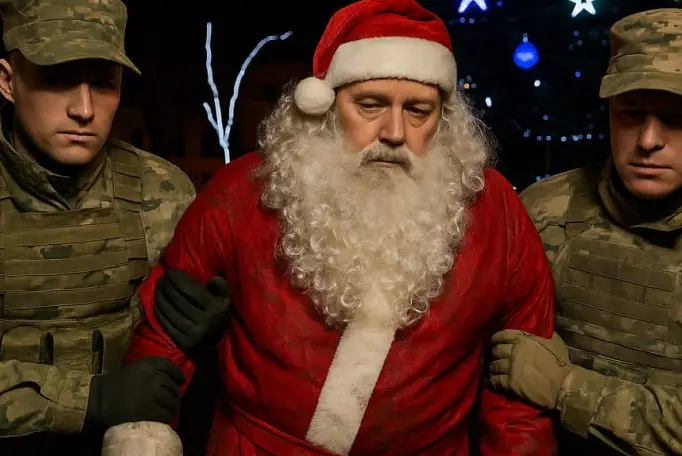 All You Need is Бандера: в Одессе бусифицировали Деда Мороза-битломана